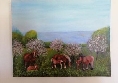 Les poulinières - 49x40